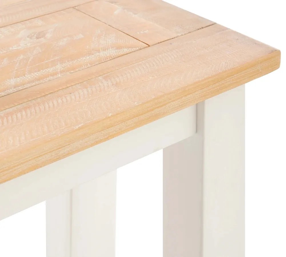 furniture-nabytek.cz - Masivní lavice Capera z borovice a MDF, lakovaná, bílá/hnědá – 134×35×45 cm