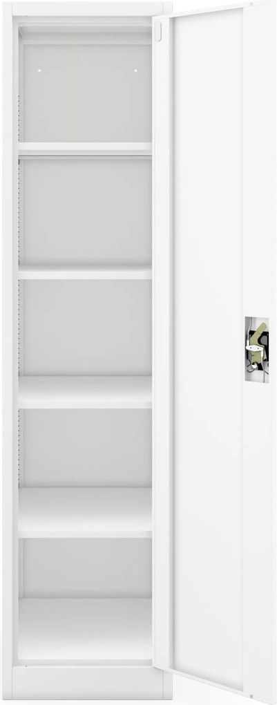 Skriňa na spisy kartotéková na kľúč biela, 450x1850x600 mm: ALEX D600