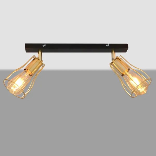 Bodové svietidlo TUBE 2xE27/15W/230V zlatá/čierna