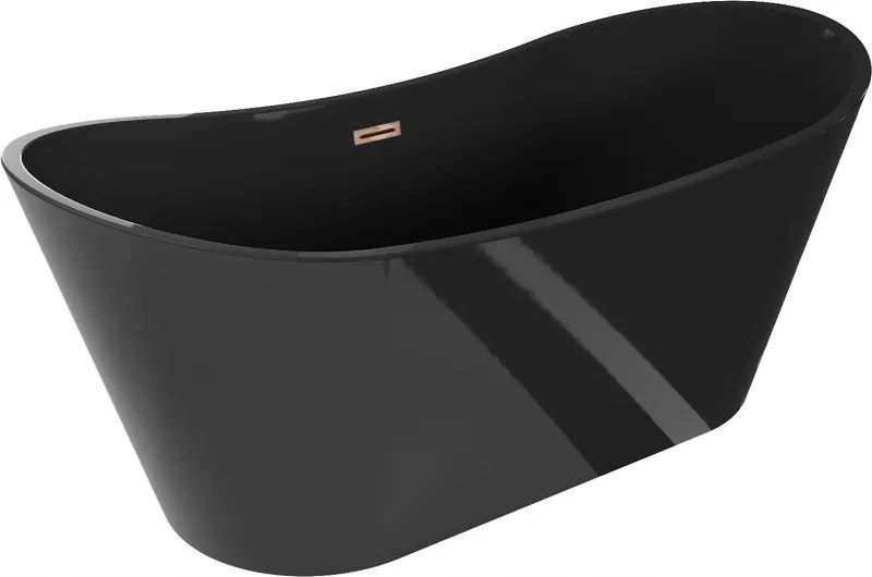 Mexen Montana Čierna Vaňa 170x80 cm, Ružové zlato