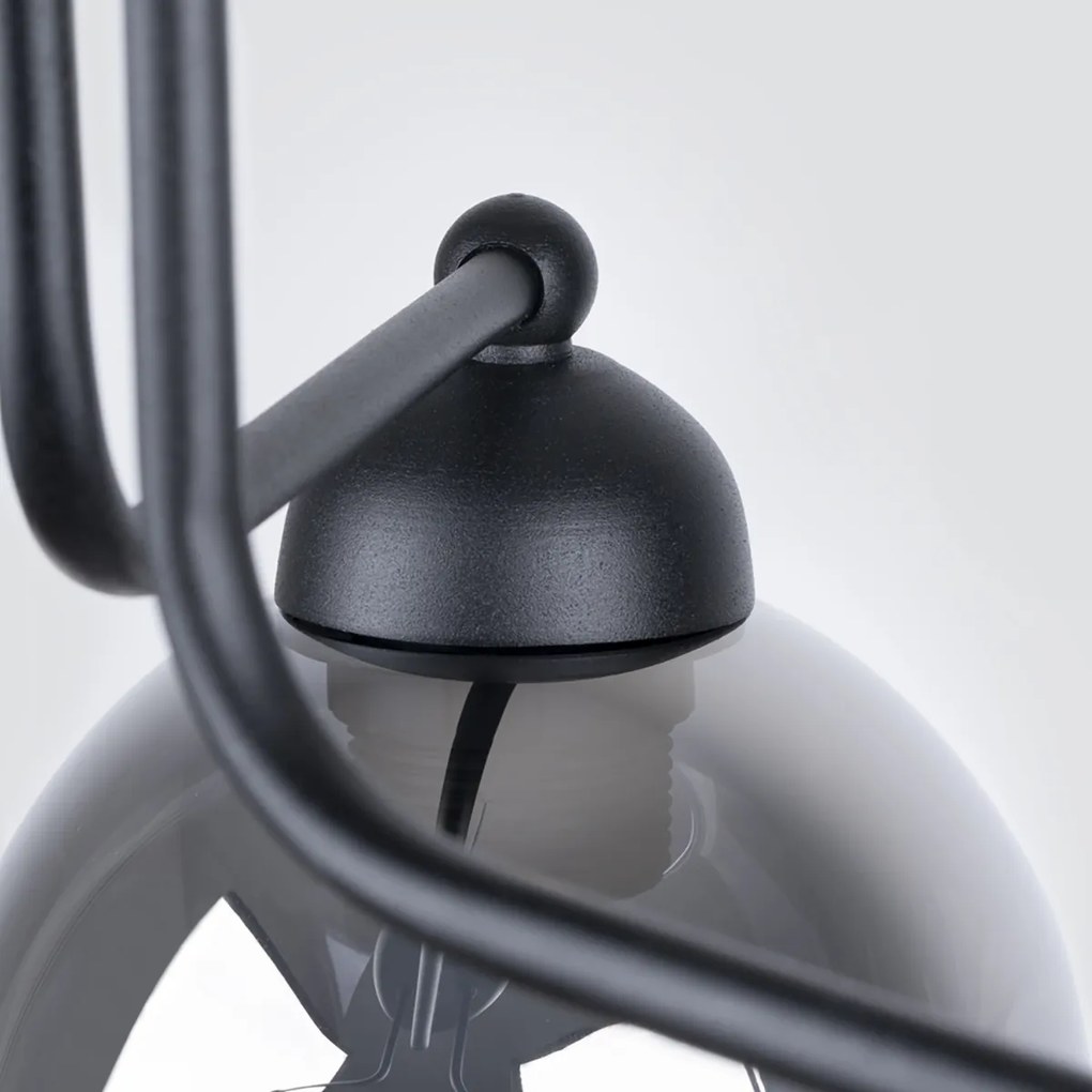 Stropné svietidlo Fillan, 3x grafitové sklenené tienidlo