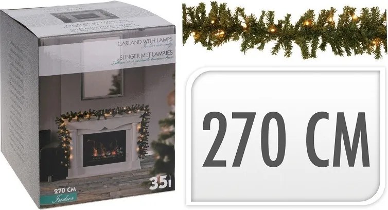 Vianočná girlanda s 35 LED svetlami 270 cm
