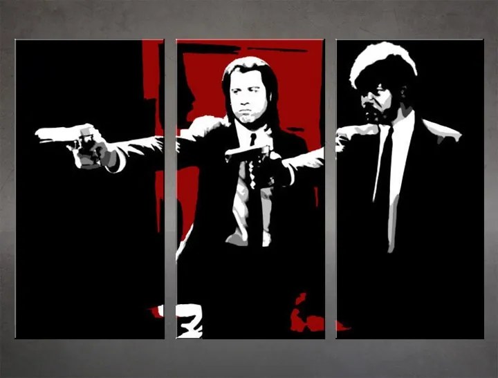 Ručne maľovaný POP Art obraz Pulp Fiction 3 dielny  pulp5