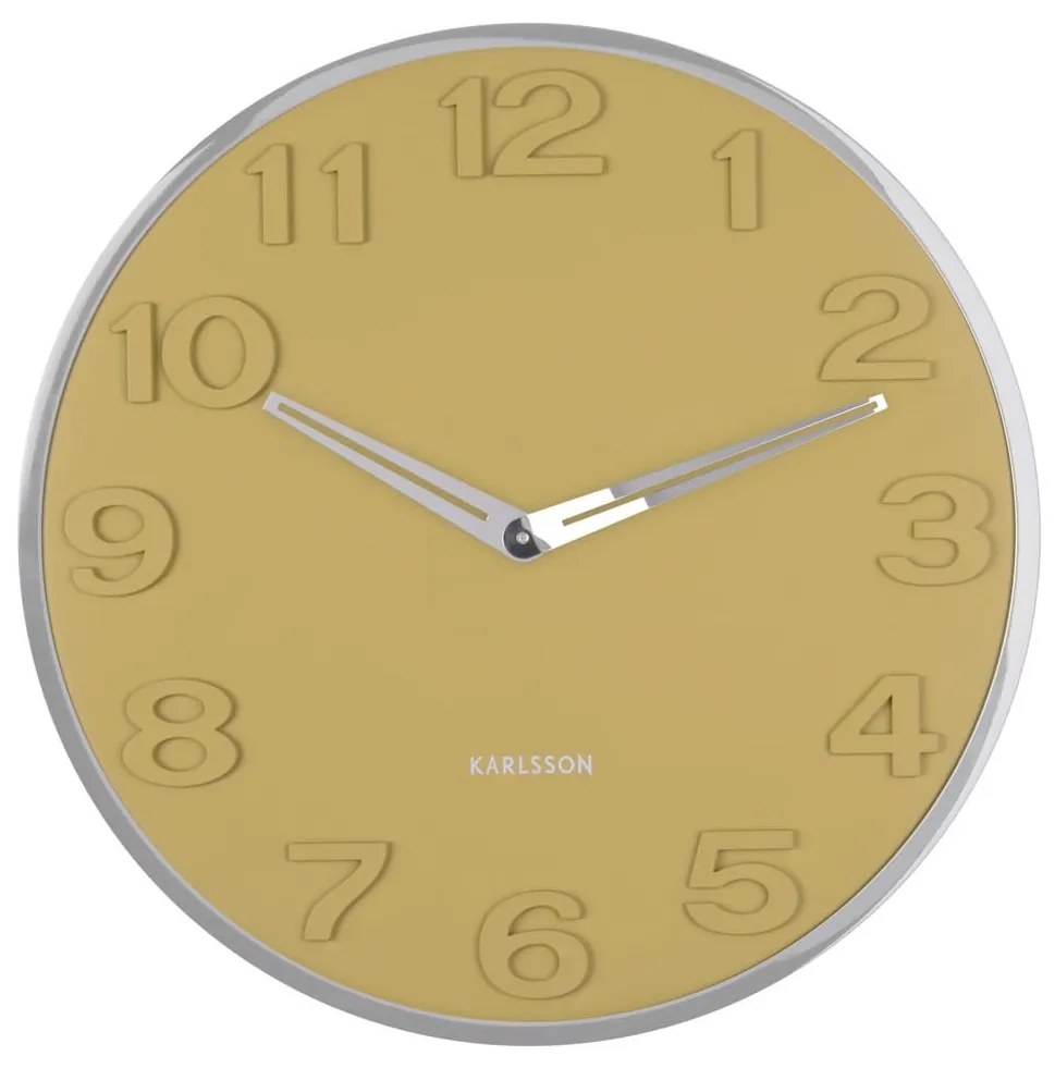 Nástenné hodiny New Original žltá ∅ 30 × 4 cm