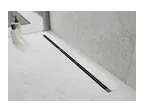 Mexen Flat Super Slim, super tenký odtokový žľab s 360° rotačným sifónom 180 cm, čierna matná, 1751180