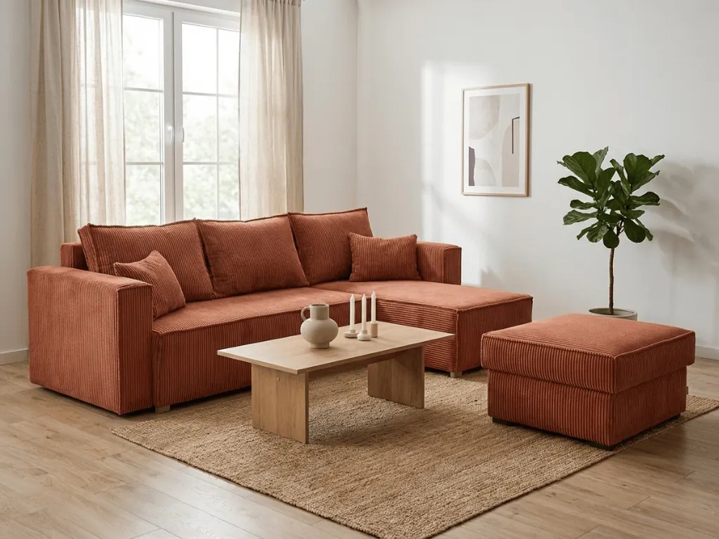Taburet SMART COSARO XL s úložným priestorom 71x71 cm, terakotový