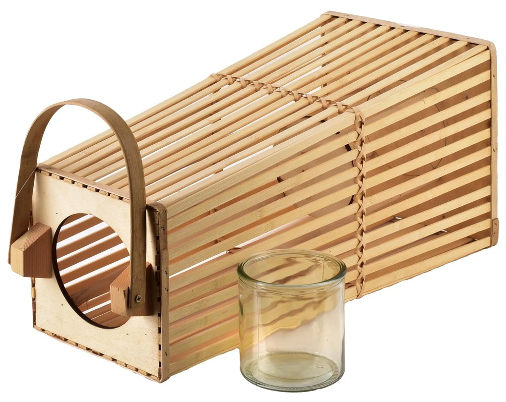 Proutěná lucerna LUCIE Natural 23x48 cm hnědá