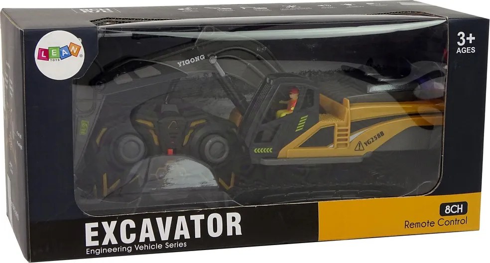 LEAN Toys Diaľkovo ovládané rýpadlo Caterpillar 2.4G Yellow