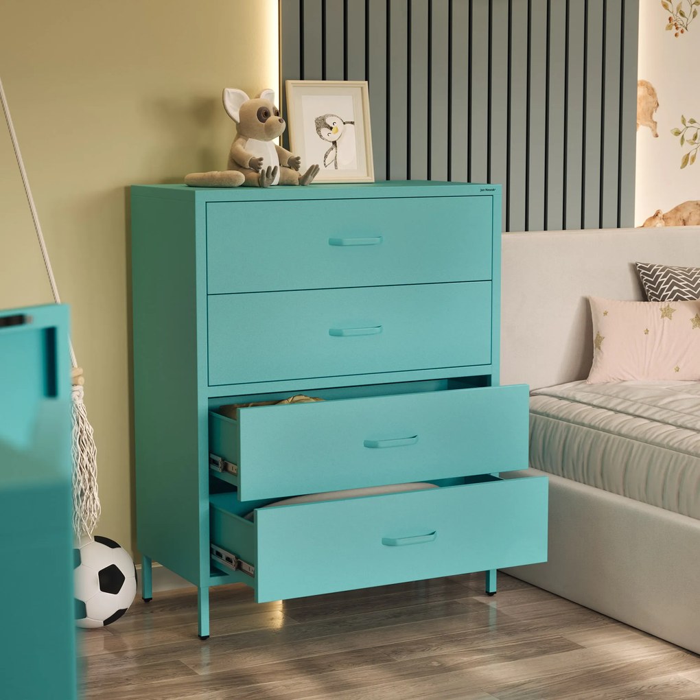 Komoda CARLA, 800 x 1015 x 400 mm, Modern: morská farba