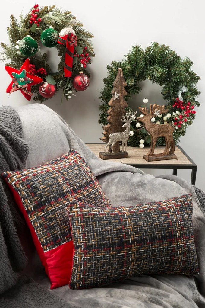 VIANOČNA DEKORAČNÁ OBLIEČKA NA VANKÚŠ PATTERN 1KS 30X50 CM VZOROVANÁ