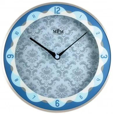 Nástenné hodiny MPM, 2525.7030 - strieborná/modrá, 30cm