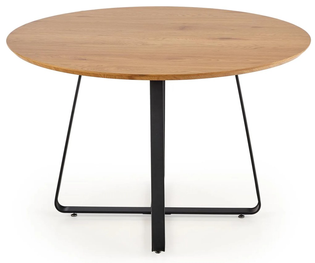 AKCIA Čierny jedálenský stôl s dubovou doskou NOCTURNE 120x120 II. akosť