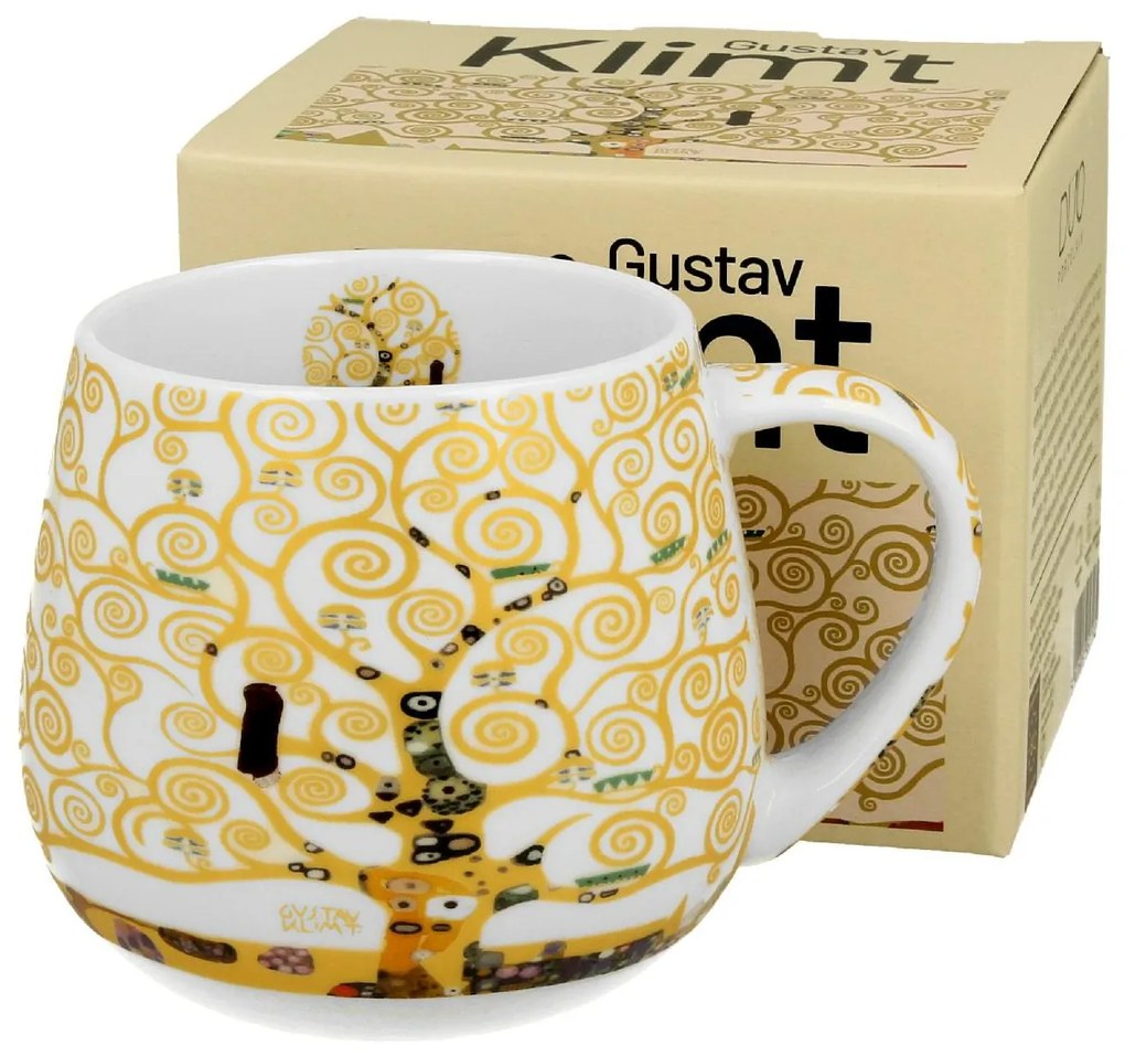 Porcelánový hrnček Klimt Ecru Tree Of Life 430 ml
