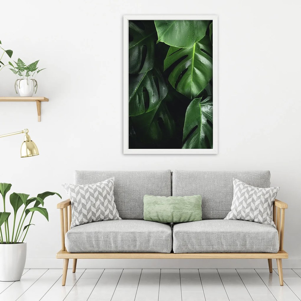 Gario Plagát Módne listy monstery Farba rámu: Čierna, Rozmery: 70 x 100 cm