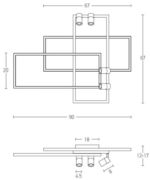 Zambelis 22020 - LED Stmievateľný prisadený luster LED/52W/230V