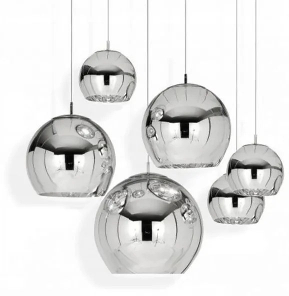 Toolight - Závesná lampa guľa 20cm LE03-1, chrómová, OSW-00705