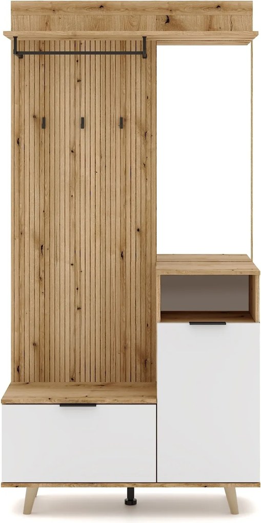 Predsieňová stena Nordic 100 cm dub Evoke/biela
