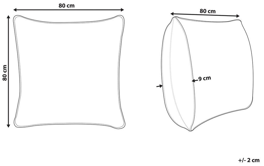 Sada 2 vysokých polyesterových vankúšov 80 x 80 cm TRIGLAV Beliani