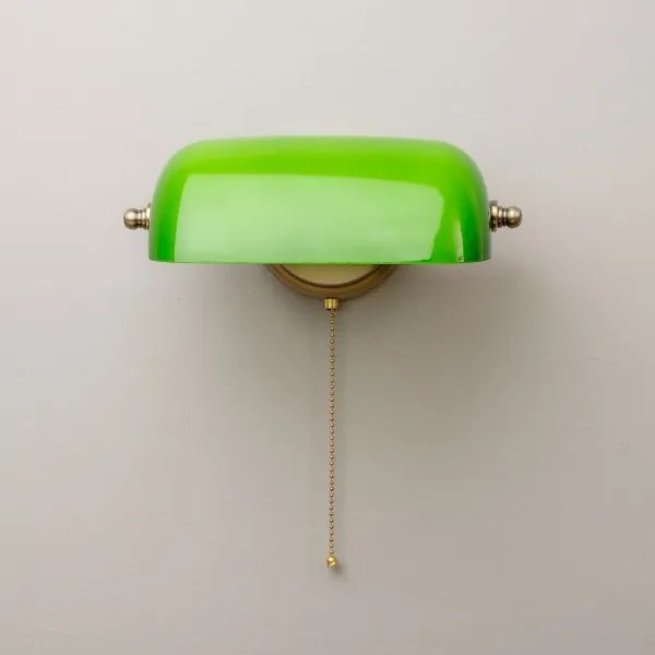 Brilagi - Nástenná lampa BANK OFFICE 1xE27/60W/230V mosadz/zelená