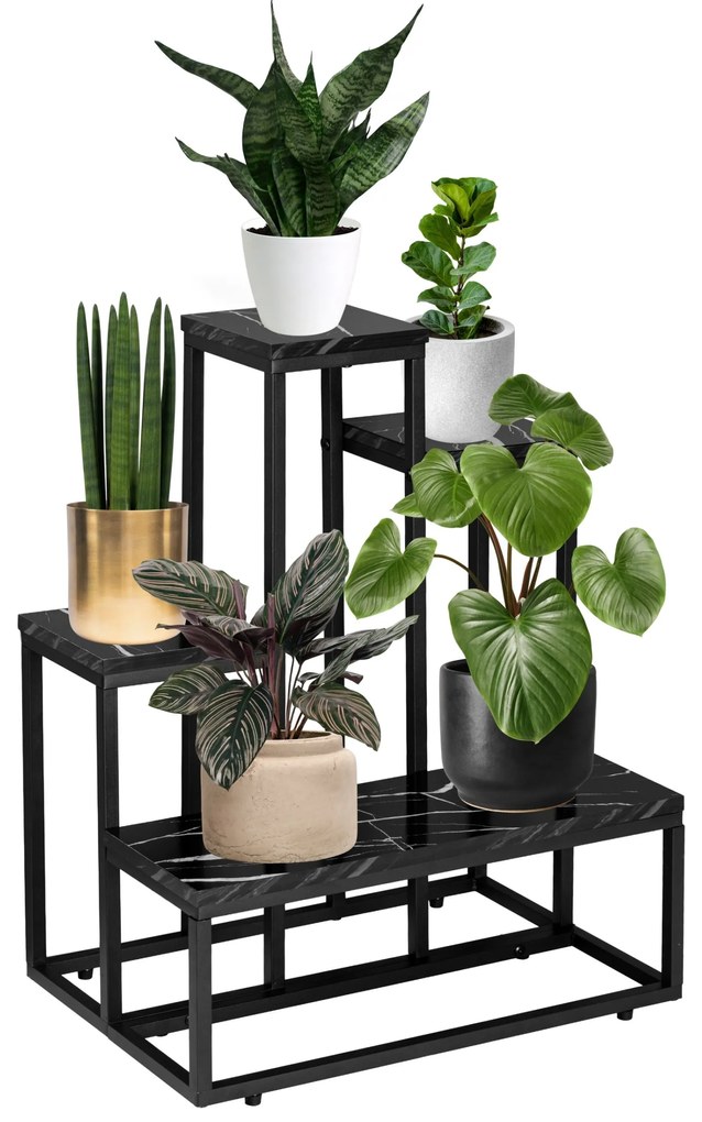 Kvetinový stojan ANTIRES čierny mramor