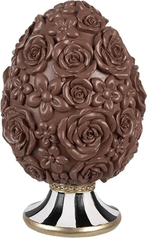 Dekorácia čokoládové vajcia s kvetmi Egg na podstavci - Ø 11*17 cm