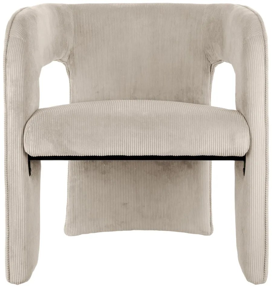 Béžové menčestrové kreslo Vigor – Leitmotiv