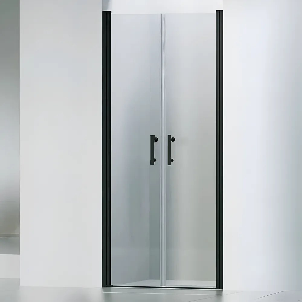 Westy 80 DVOJKRÍDLOVÉ čierne sprchové dvere, 195cm, 6mm
