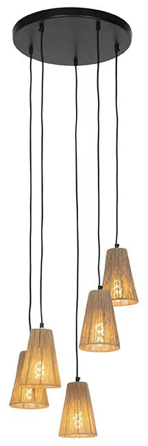 Vidiecka závesná lampa 5-svetlá - Marrit