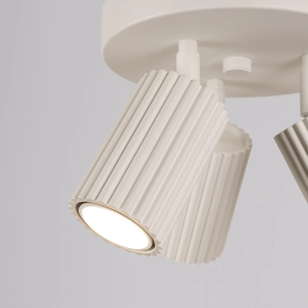 Stropné svietidlo Karbon, 3x béžové kovové tienidlo, (možnosť polohovania)