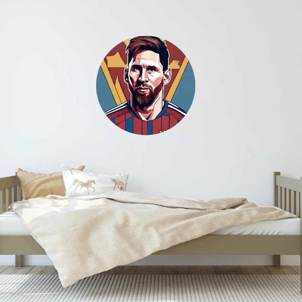 PIPPER. Kruhová samolepka na stenu "MESSI" Veľkosť: 60 cm