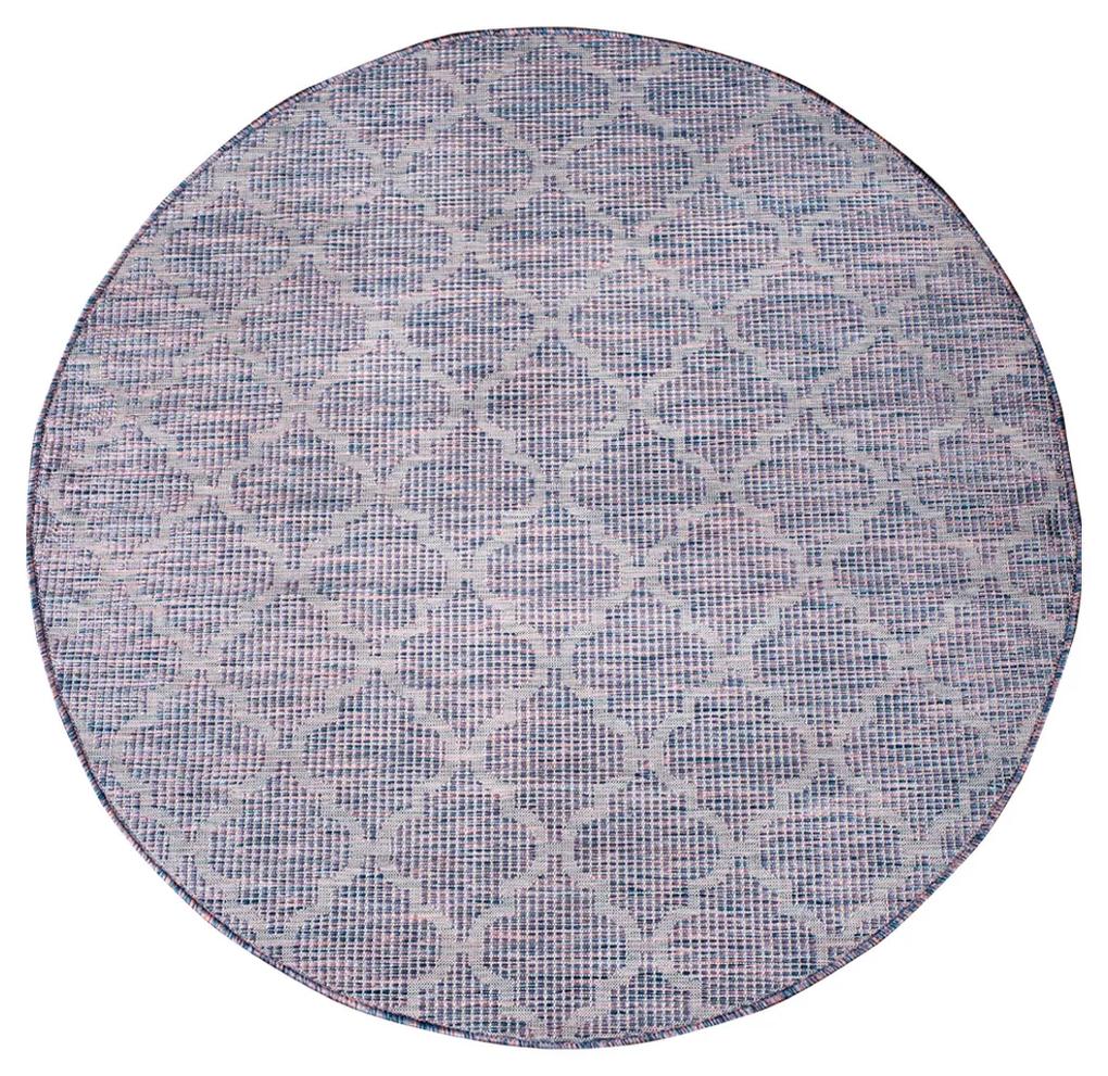 Dekorstudio Šnúrkový okrúhly koberec PALM 3069 - ružovomodrý Priemer koberca: 120cm