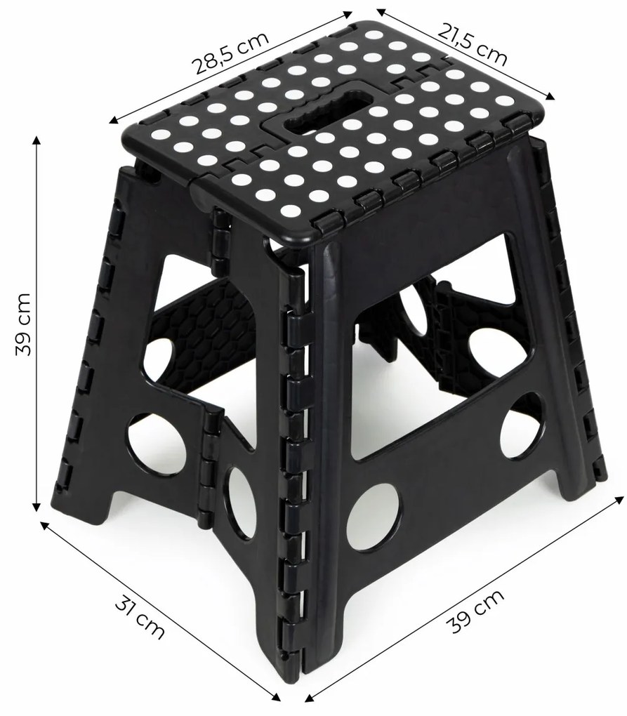 Skládací stolička TABOR 39 cm černá