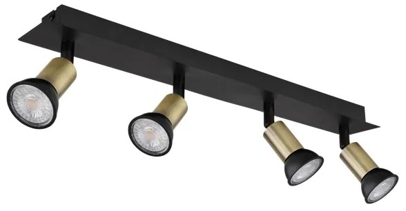 Globo 57998-4B - Bodové svietidlo DREW 4xGU10/35W/230V čierna/mosadz