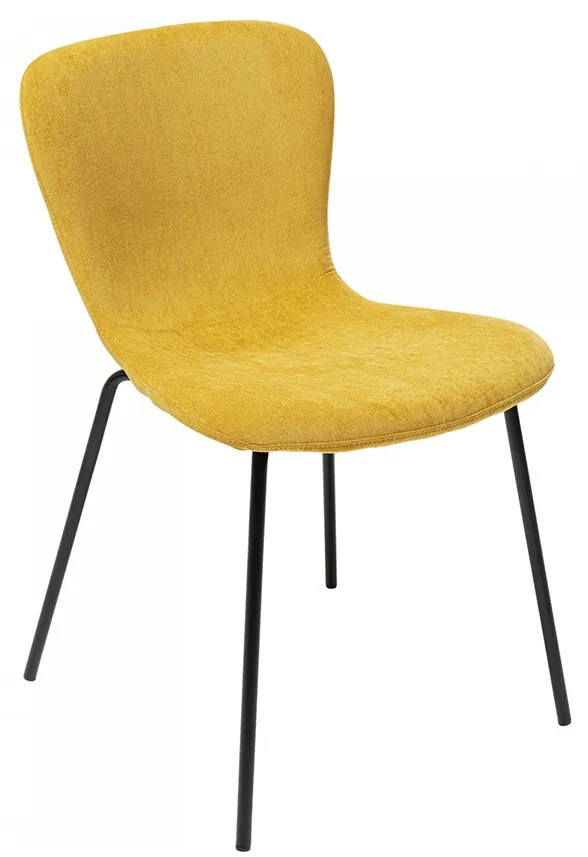 Žltá čalúnená jedálenská stolička Frida / set 2 ks KARE DESIGN