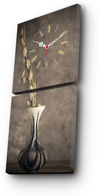 Obrazové nástenné hodiny Váza 60x28 cm viacfarebné