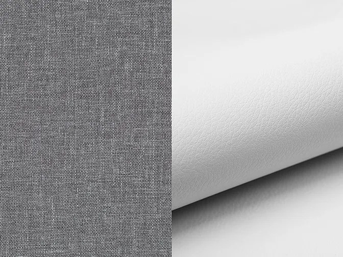 Rohová sedačka s rozkladom a úložným priestorom Leren P - svetlosivá / biela