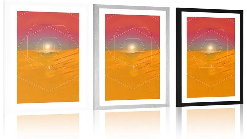 Plagát s paspartou pestrofarebná súhra - 30x45 silver