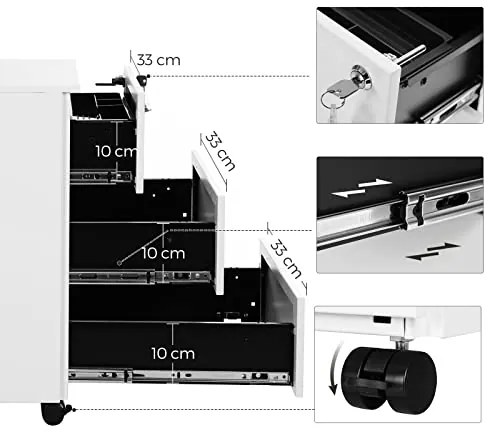 Mobilná skrinka na spisy SONGMICS OFC63WT