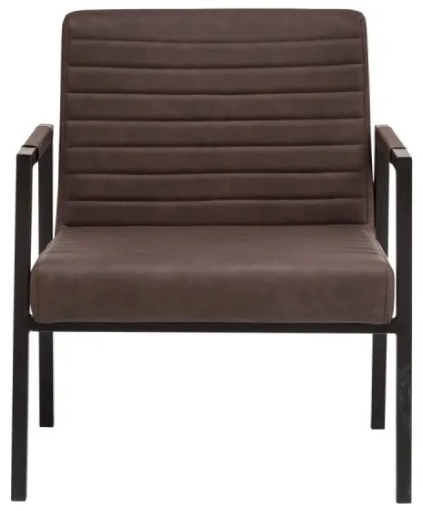 furniture-nabytek.cz - Masívne kreslo Wellington z umelej kože, hnedé – 78×61×89 cm