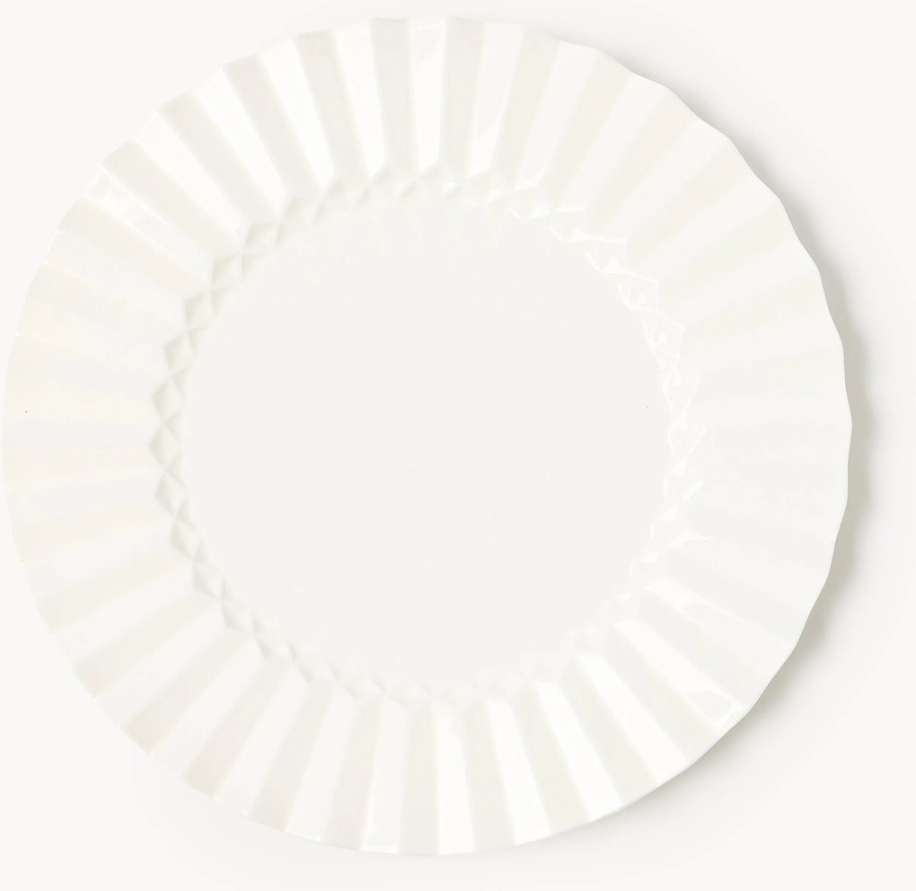Porcelánové plytké taniere's reliéfnym vzorom Antonin, 4 ks