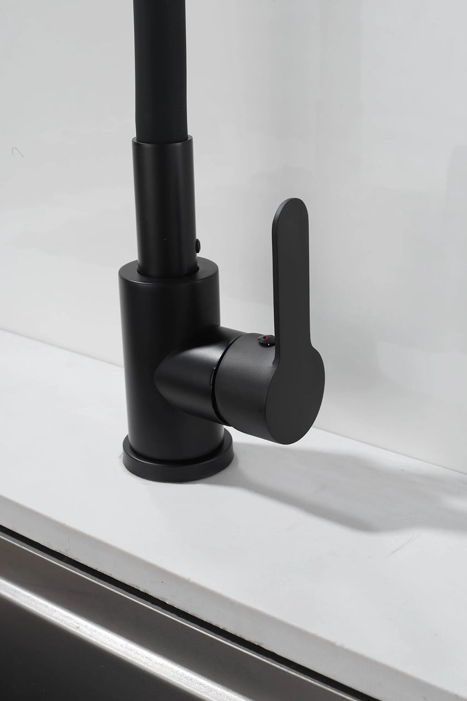 Gamma Flex 4000, stojanková drezová batéria s flexibilným ramenom, 2-funkčný výtok, čierna matná, GMA-BFX-4000BK