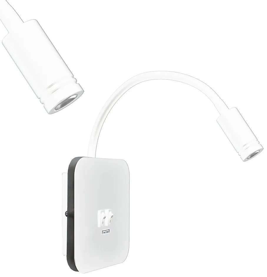 Nástenné LED svietidlo Base1, 1x LED 8+2w, 4000k, w, vypínač