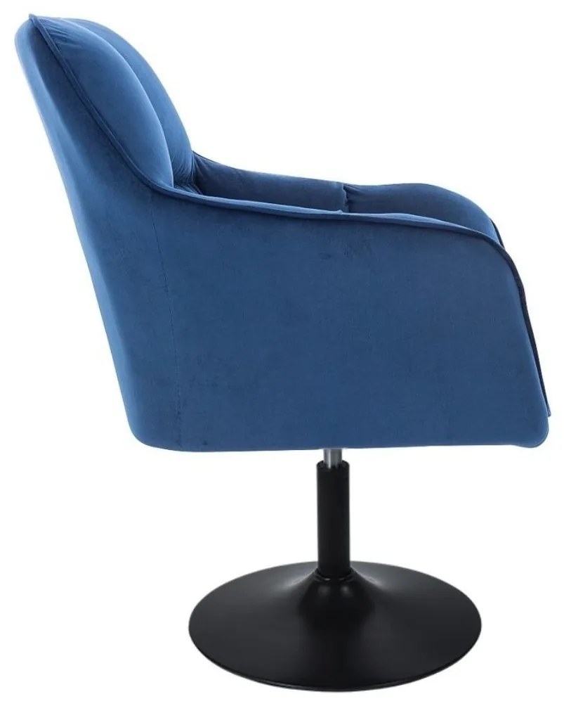 LuxuryForm DESIGN Kreslo AMALFI VELUR na čiernom tanieri - modré