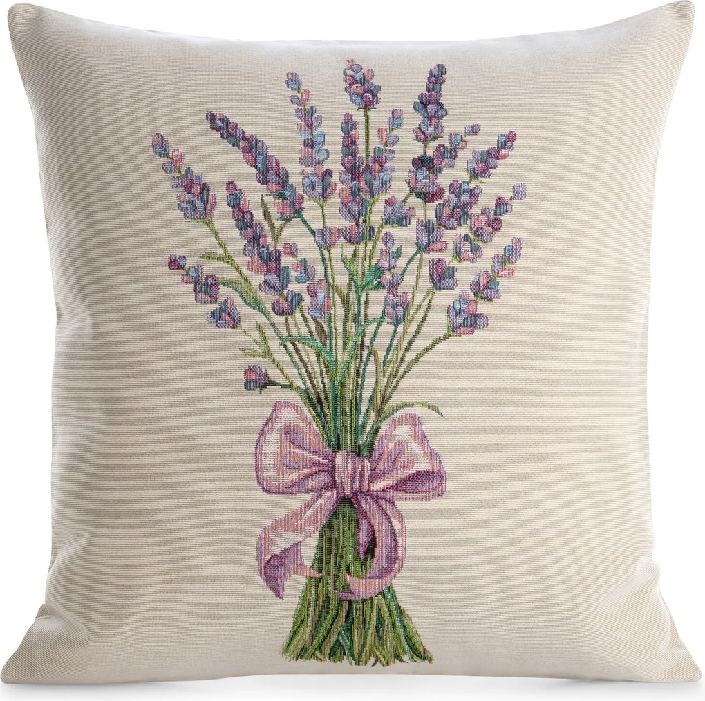 GOBELÍNOVÁ DEKORAČNÁ OBLIEČKA NA VANKÚŠ LAVENDER1 45X45 CM VZOROVANÁ