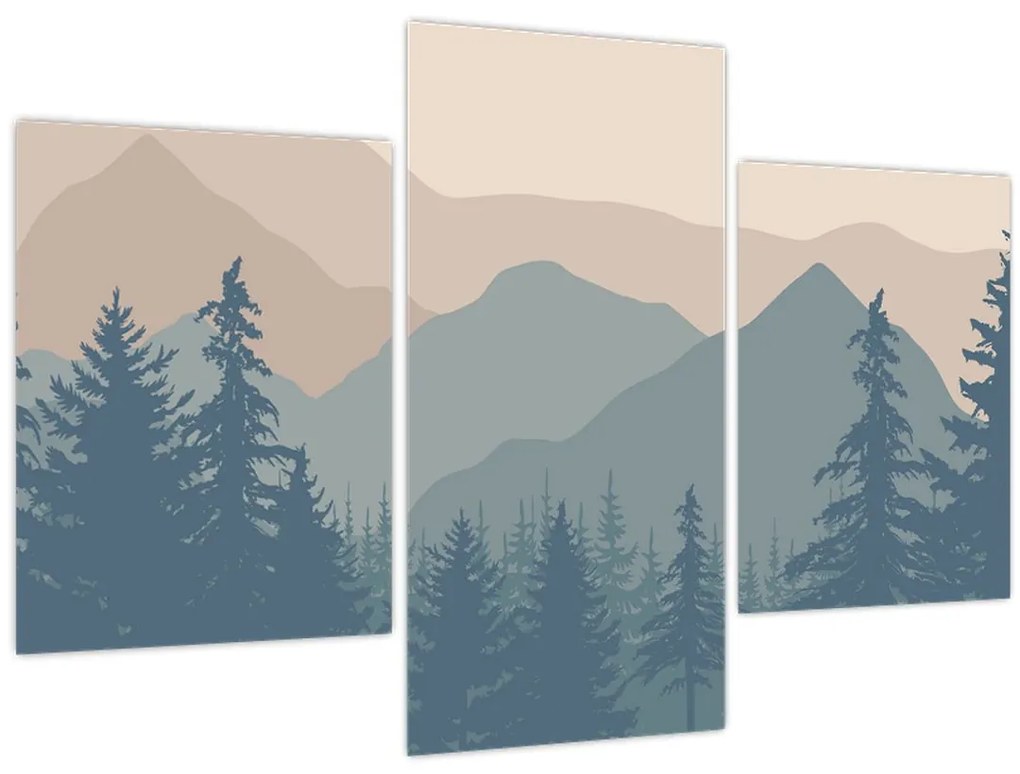 Obraz - Tyrkysové hory N⁰2 (90x60 cm)