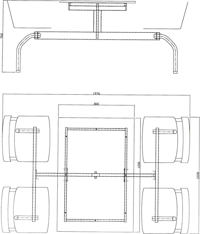 Euroseat Jedálenský set 1976 x 1228 mm - doska čerešňa, zelené sedadlá