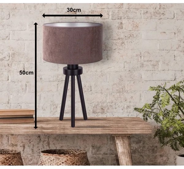 Duolla - Stolná lampa LYON 1xE27/15W/230V pr. 30 cm hnedá