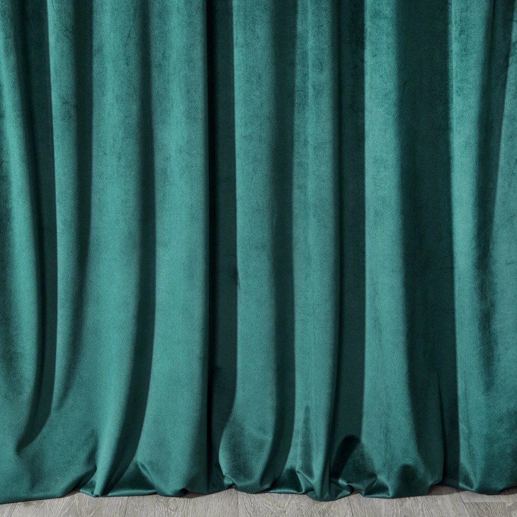 ZATEMŇOVACÍ ZÁVES NA KRÚŽKOCH DARLA SADA 2KS 140X250 CM TMAVOTYRKYSOVÁ