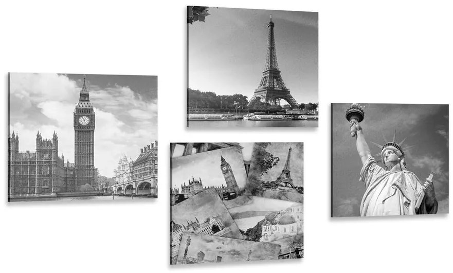 Set obrazov mestá a historické pohľadnice