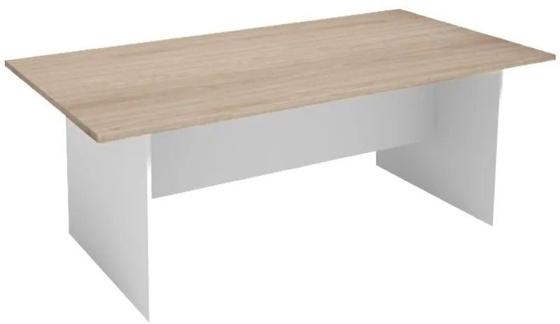 Rokovací kancelársky stôl PRIMO WHITE, 200x100 cm, biela/dub prírodný